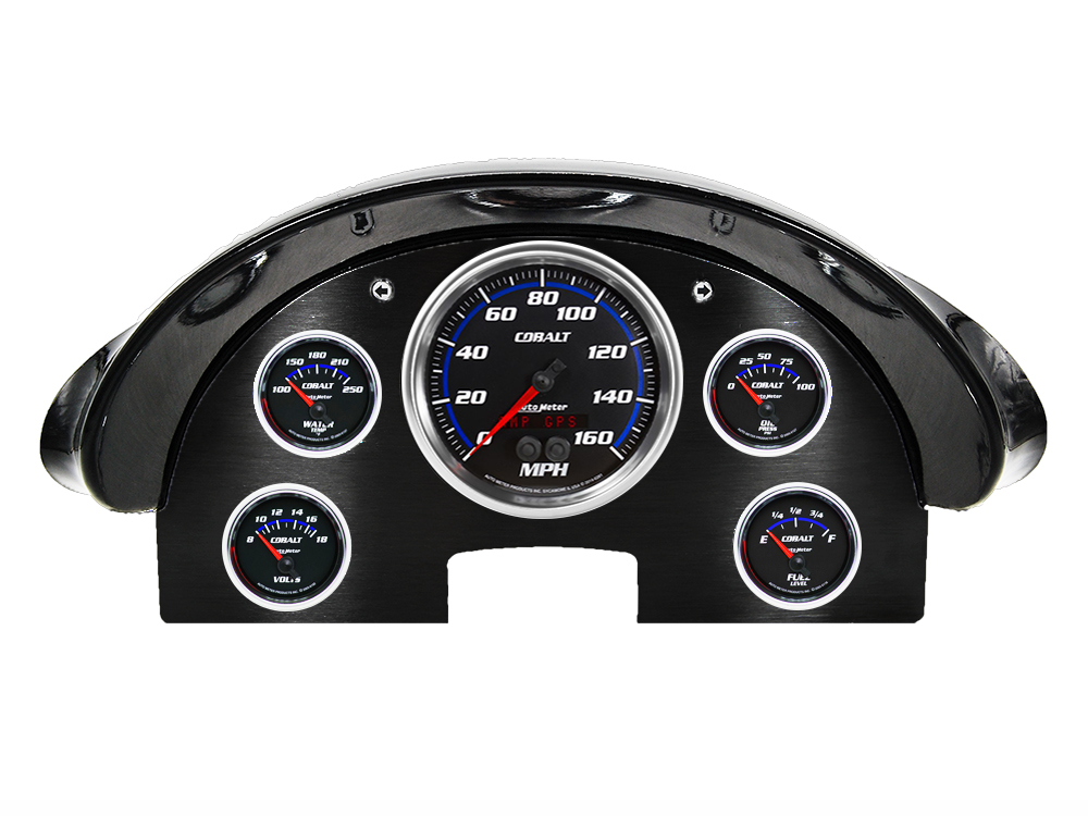 1956 Ford Fairlane Aluminum Gauge Panel w/ Auto Meter Cobalt Gauges - Image 5