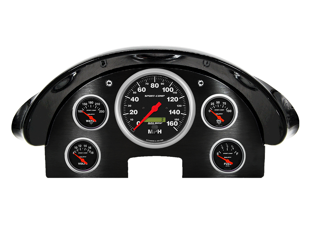 1956 Ford Fairlane Aluminum Gauge Panel w/ Auto Meter Sport-Comp Gauges - Image 2