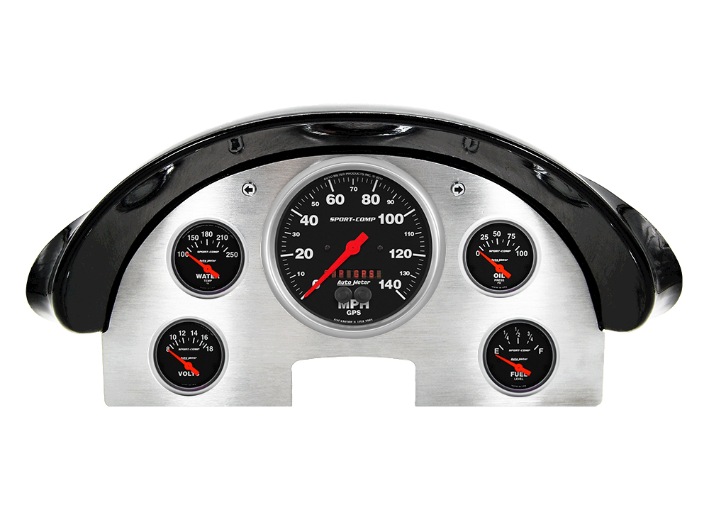 1956 Ford Fairlane Aluminum Gauge Panel w/ Auto Meter Sport-Comp Gauges - Image 3
