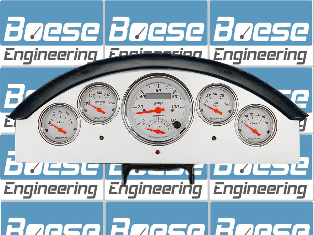 1957 Ford Fairlane Aluminum Gauge Panel w/ Auto Meter Street Rod Series Gauges (Speedo/Tach) - Image 2