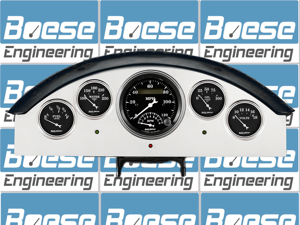 1957 Ford Fairlane Aluminum Gauge Panel w/ Auto Meter Street Rod Series Gauges (Speedo/Tach) - Image 4