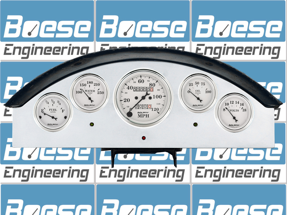 1957 Ford Fairlane Aluminum Gauge Panel w/ Auto Meter Street Rod Series Gauges - Image 4