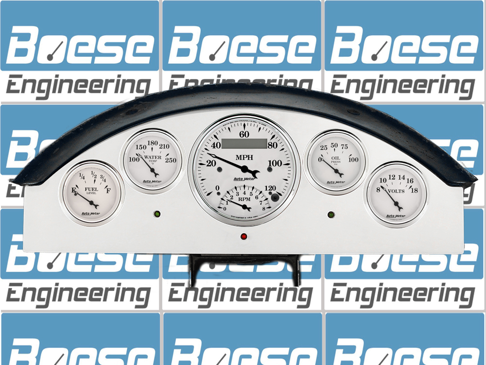 1957 Ford Fairlane Aluminum Gauge Panel w/ Auto Meter Street Rod Series Gauges (Speedo/Tach) - Image 5