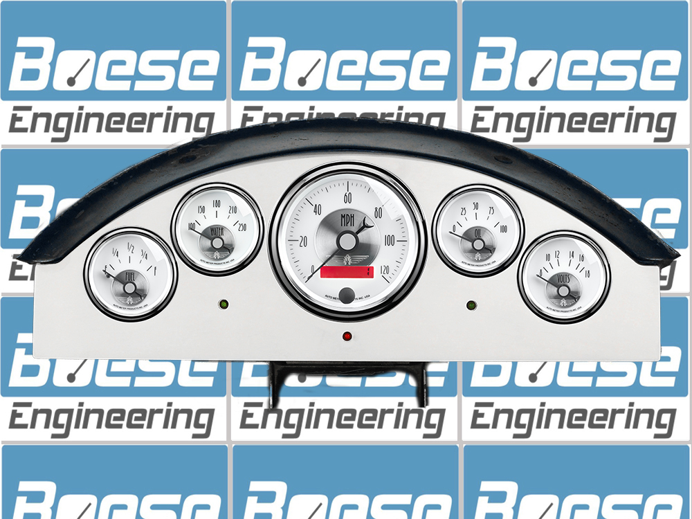 1957 Ford Fairlane Aluminum 5 Gauge Panel w/ Auto Meter Prestige Series