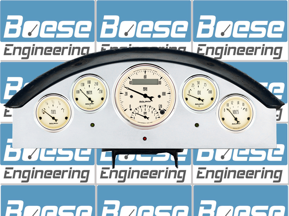 1957 Ford Fairlane Aluminum Gauge Panel w/ Auto Meter Street Rod Series Gauges (Speedo/Tach) - Image 3