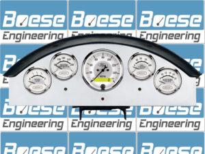 1957 Ford Fairlane Aluminum Gauge Panel w/ Auto Meter Ford Masterpiece Silver Gauges