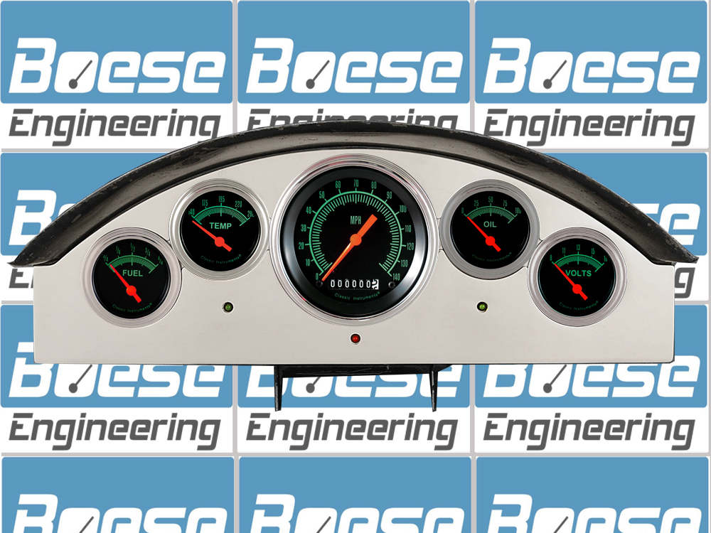 1957 Ford Fairlane Aluminum 5 Gauge Panel w/ Classic Instruments Gauges - Image 4