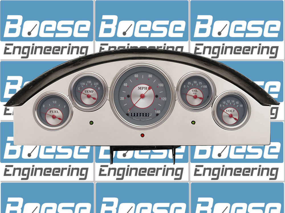 1957 Ford Fairlane Aluminum 5 Gauge Panel w/ Classic Instruments Gauges
