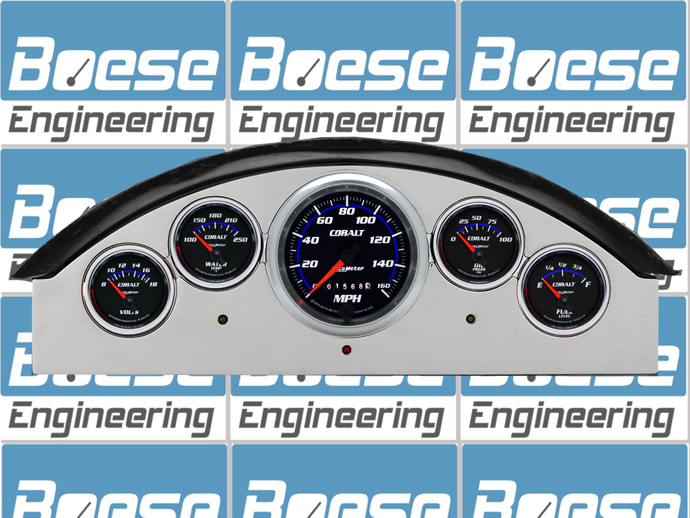 1957 Ford Fairlane Aluminum Gauge Panel w/ Auto Meter Cobalt Gauges