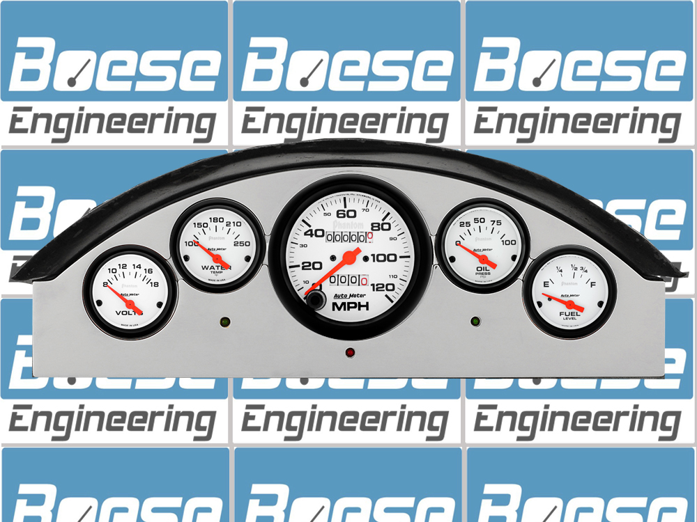 1957 Ford Fairlane Aluminum Gauge Panel w/ Auto Meter Phantom Gauges