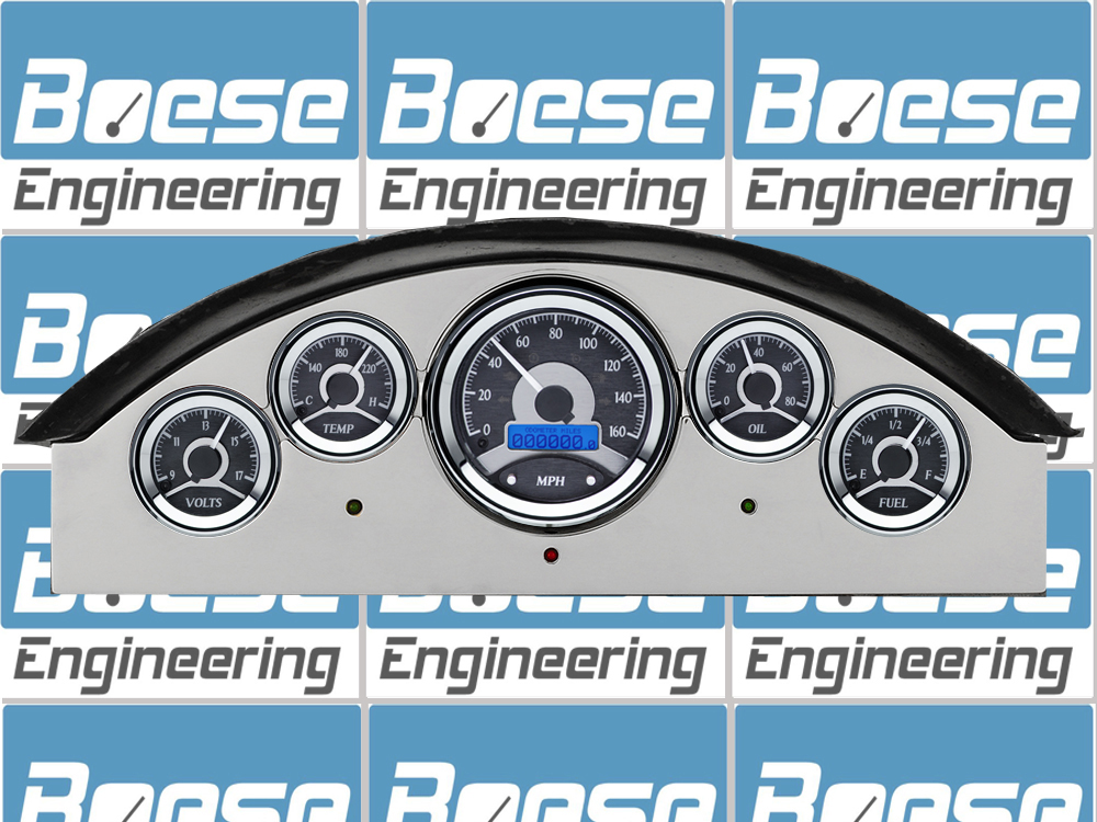 1957 Ford Fairlane Aluminum Gauge Panel w/ Dakota Digital VHX-1050 Black Alloy Gauges - Image 2
