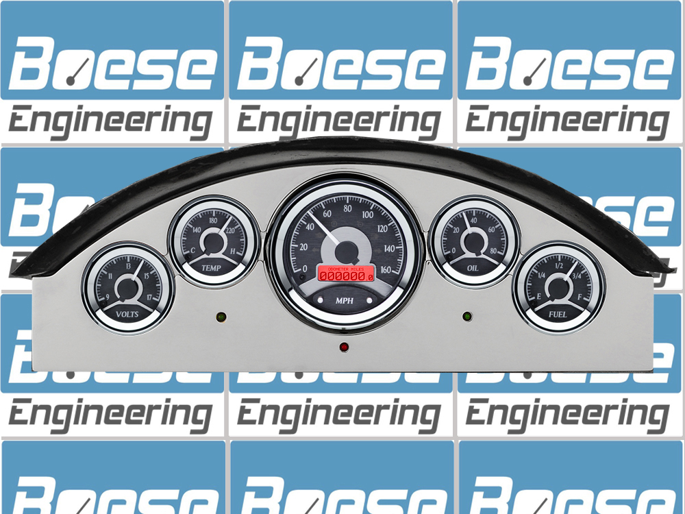 1957 Ford Fairlane Aluminum Gauge Panel w/ Dakota Digital VHX-1050 Black Alloy Gauges - Image 3