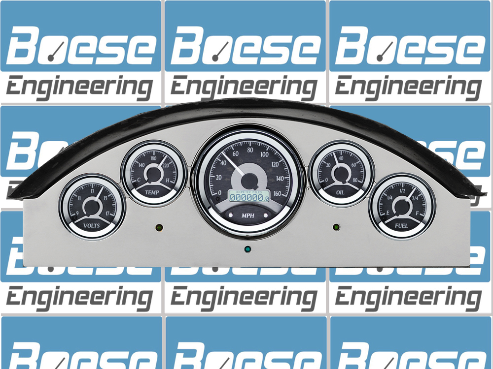 1957 Ford Fairlane Aluminum Gauge Panel w/ Dakota Digital VHX-1050 Black Alloy Gauges