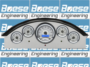 1957 Ford Fairlane Aluminum Gauge Panel w/ Dakota Digital VHX-1050 Silver Alloy Gauges
