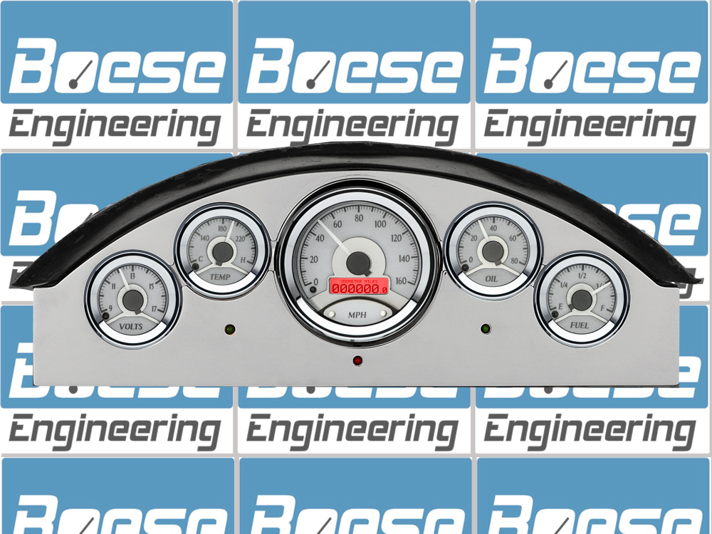 1957 Ford Fairlane Aluminum Gauge Panel w/ Dakota Digital VHX-1050 Silver Alloy Gauges - Image 3