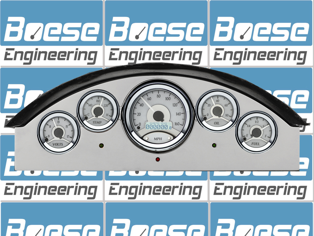 1957 Ford Fairlane Aluminum Gauge Panel w/ Dakota Digital VHX-1050 Silver Alloy Gauges - Image 2
