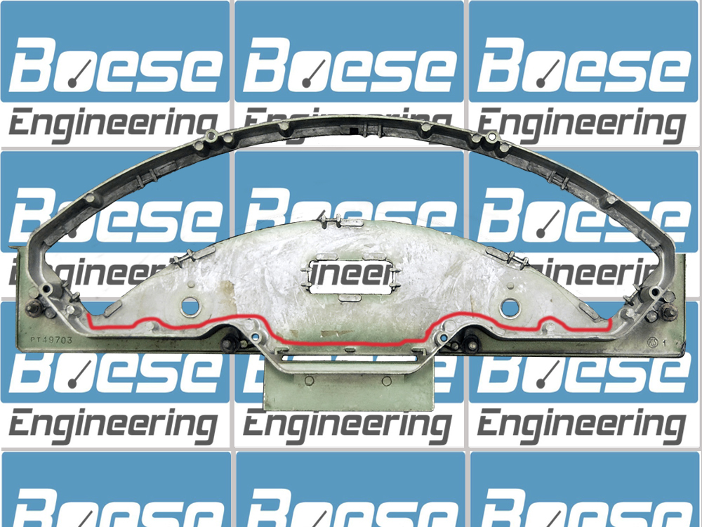 1957 Ford Fairlane Aluminum Gauge Panel w/ Auto Meter Ford Masterpiece Silver Gauges - Image 2