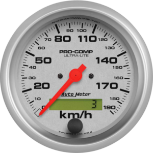 4487-M AutoMeter Ultra-Lite 3 3/8" Electric 0-190 KPH Speedometer