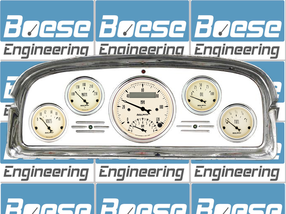 1959 Ford Galaxie / Fairlane Aluminum Gauge Panel w/ Auto Meter Street Rod Series Gauges (Speedo/Tach) - Image 4