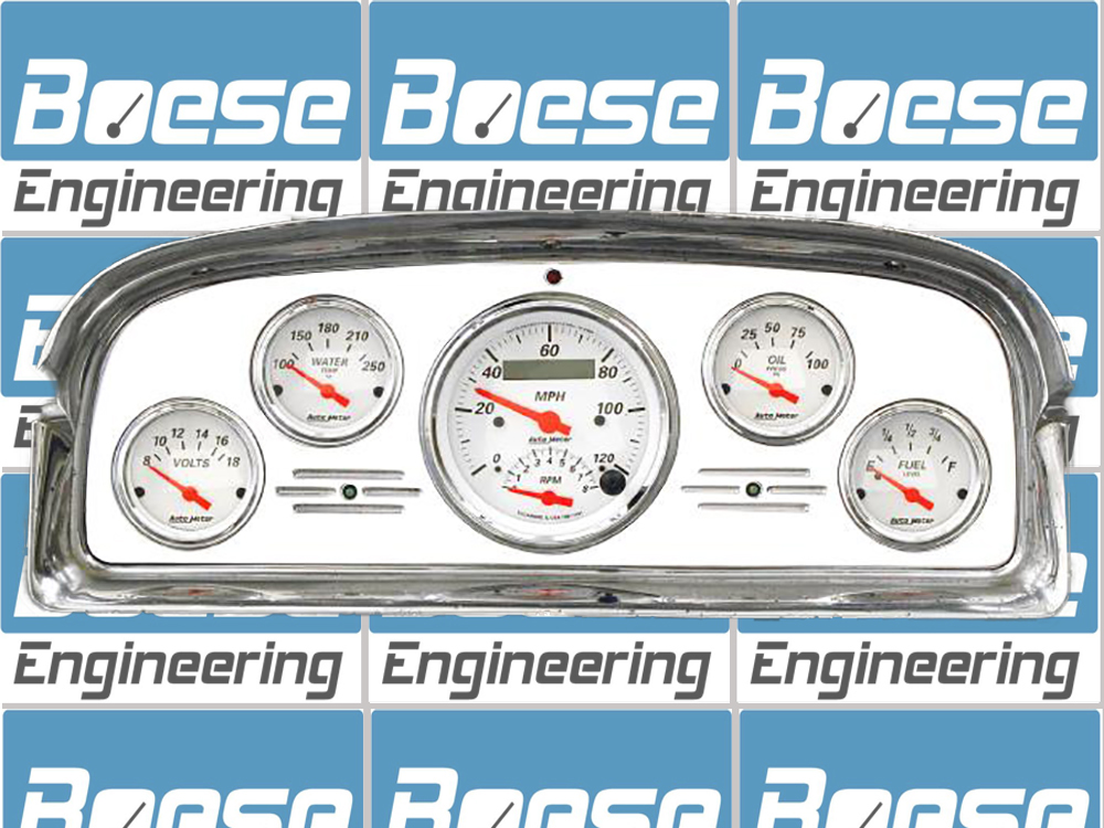 1959 Ford Galaxie / Fairlane Aluminum Gauge Panel w/ Auto Meter Street Rod Series Gauges (Speedo/Tach) - Image 3