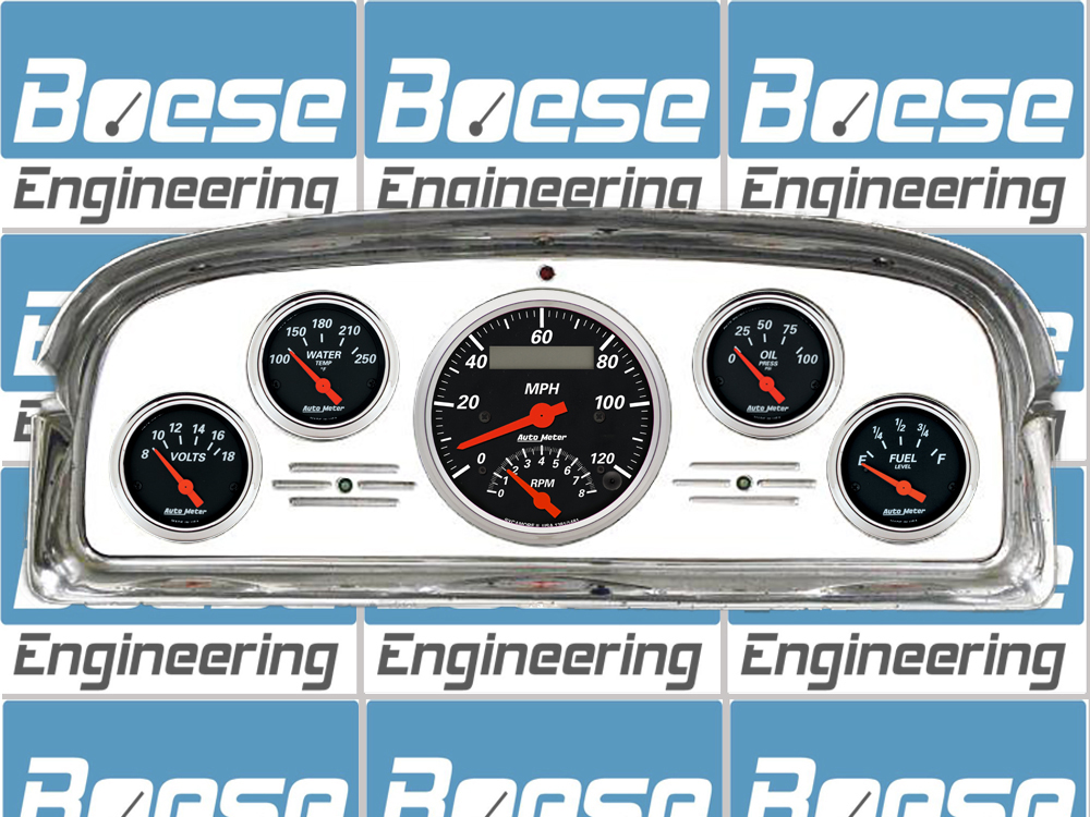 1959 Ford Galaxie / Fairlane Aluminum Gauge Panel w/ Auto Meter Street Rod Series Gauges (Speedo/Tach) - Image 2