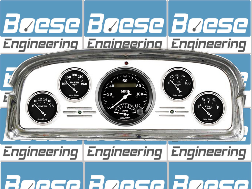 1959 Ford Galaxie / Fairlane Aluminum Gauge Panel w/ Auto Meter Street Rod Series Gauges (Speedo/Tach) - Image 5