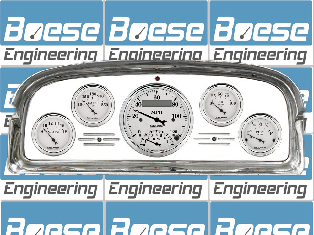 1959 Ford Galaxie / Fairlane Aluminum Gauge Panel w/ Auto Meter Street Rod Series Gauges (Speedo/Tach)