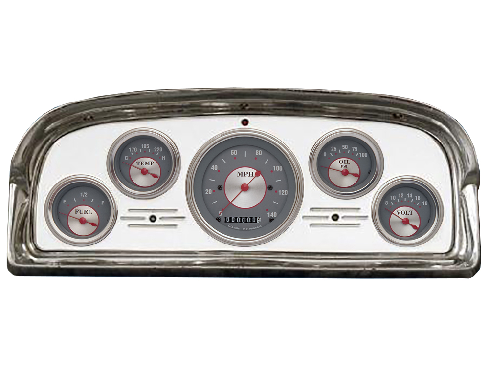 1959 Ford Galaxie / Fairlane Aluminum 5 Gauge Panel w/ Classic Instruments Gauges