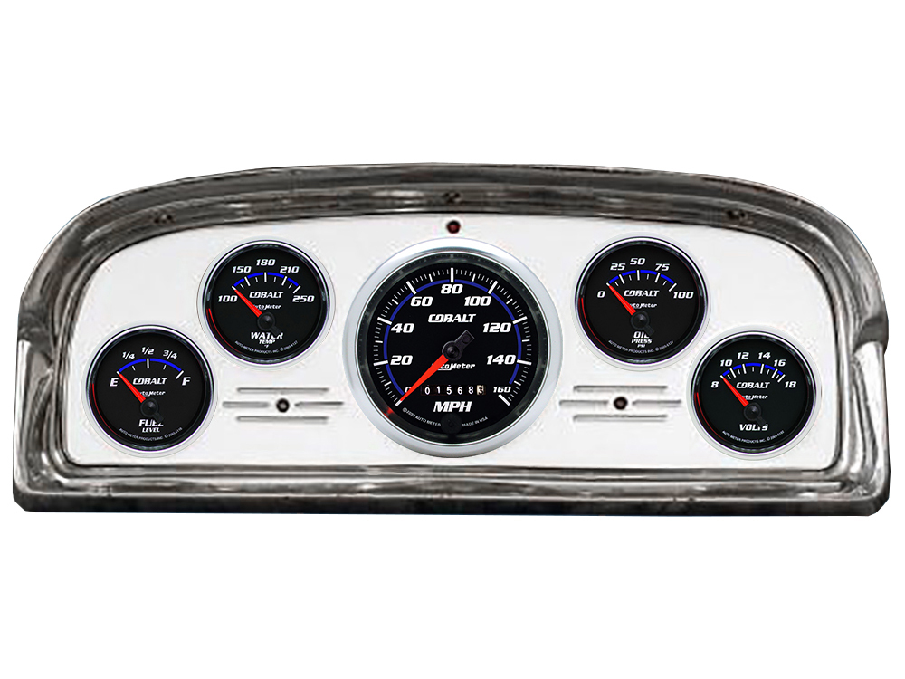 1959 Ford Galaxie / Fairlane Aluminum Gauge Panel w/ AutoMeter Cobalt Gauges