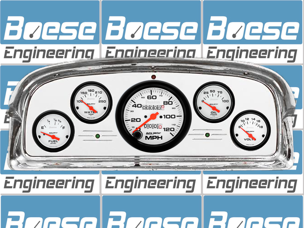 1959 Ford Galaxie / Fairlane Aluminum Gauge Panel w/ Auto Meter Phantom Gauges