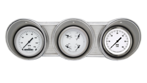 1962-1963 Ford Fairlane Aluminum Gauge Panel Adapter w/ Classic Instruments White Hot Gauges