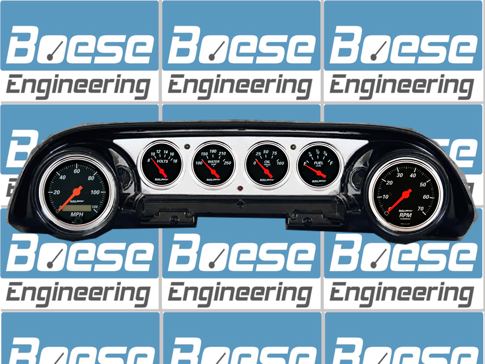 1963-1964 Ford Galaxie Aluminum Gauge Panel w/ AutoMeter Street Rod Series Gauges - Image 3