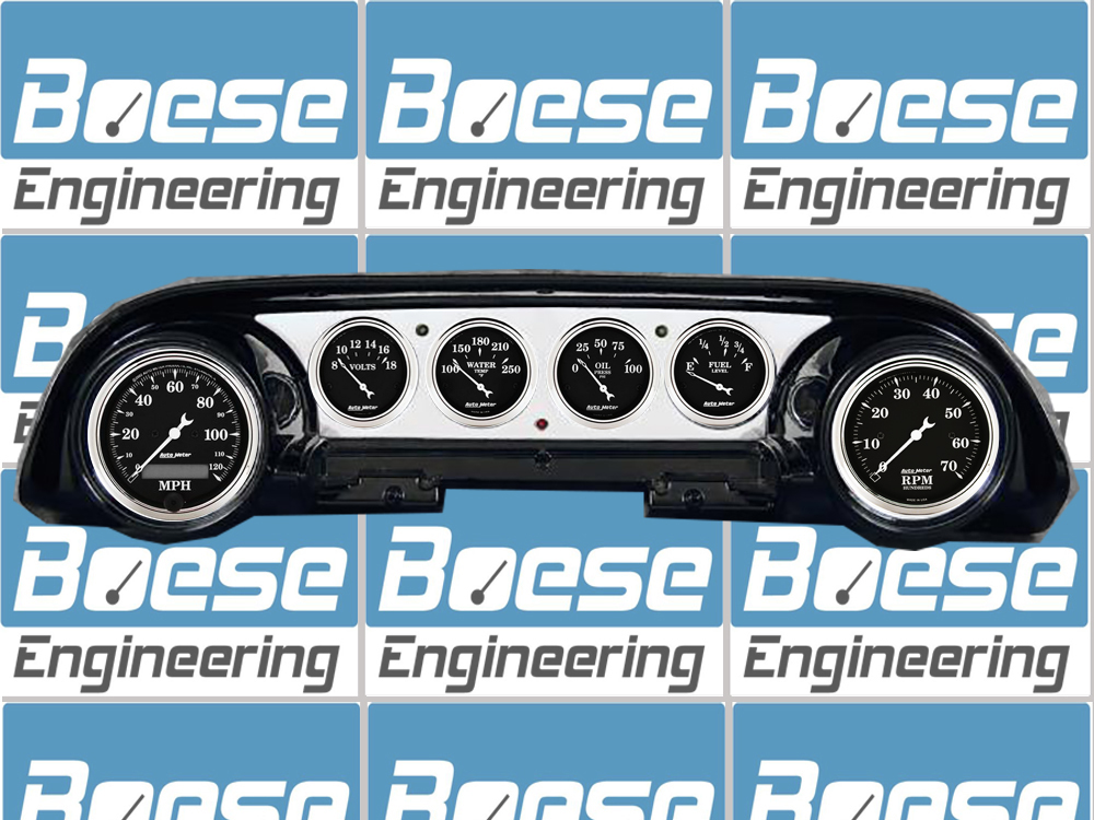 1963-1964 Ford Galaxie Aluminum Gauge Panel w/ AutoMeter Street Rod Series Gauges - Image 4