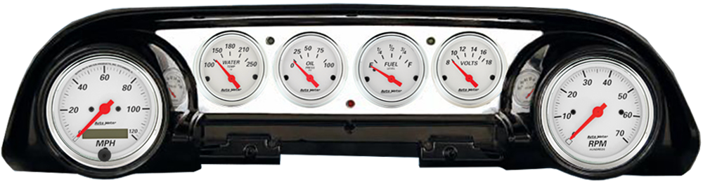 1963-1964 Ford Galaxie Aluminum Gauge Panel w/ AutoMeter Street Rod Series Gauges
