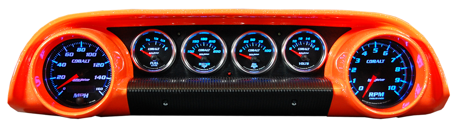 1963-1964 Ford Galaxie Aluminum Gauge Panels w/ Auto Meter Cobalt Gauges