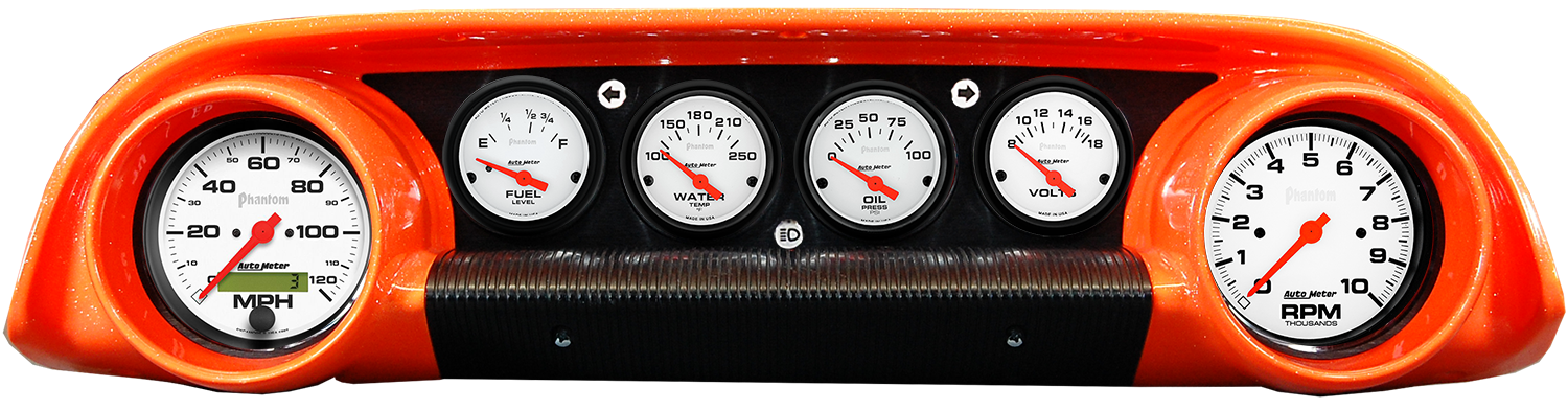 1963-1964 Ford Galaxie Aluminum Gauge Panels w/ Auto Meter Phantom Gauges