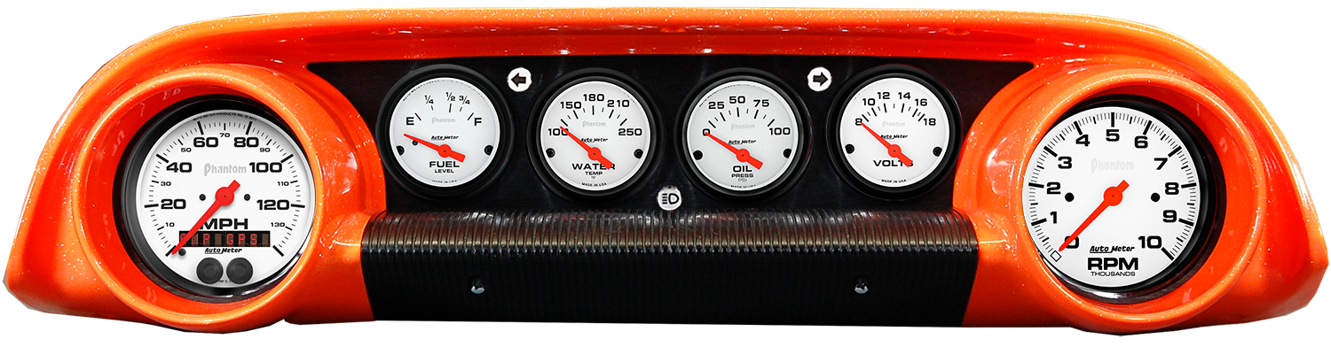 1963-1964 Ford Galaxie Aluminum Gauge Panels w/ Auto Meter Phantom Gauges - Image 2