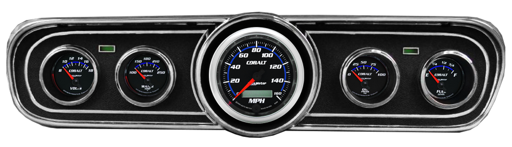 1965-1966 Ford Mustang Adapter Panels w/ Auto Meter Cobalt Gauges