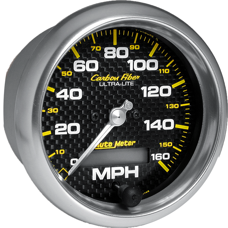 4789 Auto Meter Carbon Fiber 3 3/8" Electric 0-160 MPH Speedometer