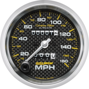 4793 Auto Meter Carbon Fiber 3 3/8" Mechanical 0-160 MPH Speedometer