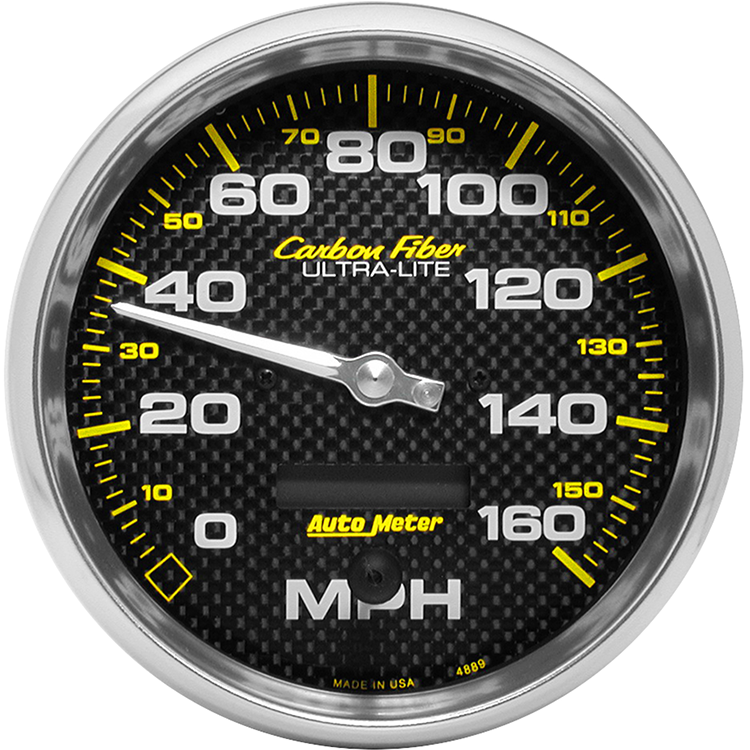 4889 Auto Meter Carbon Fiber 5" Electric 0-160 MPH Speedometer