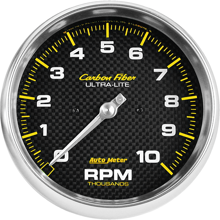 4898 Auto Meter Carbon Fiber 5" In-Dash 10,000 RPM Tachometer
