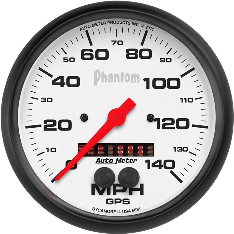 5881 Auto Meter Phantom 5" GPS 0-140 MPH Speedometer