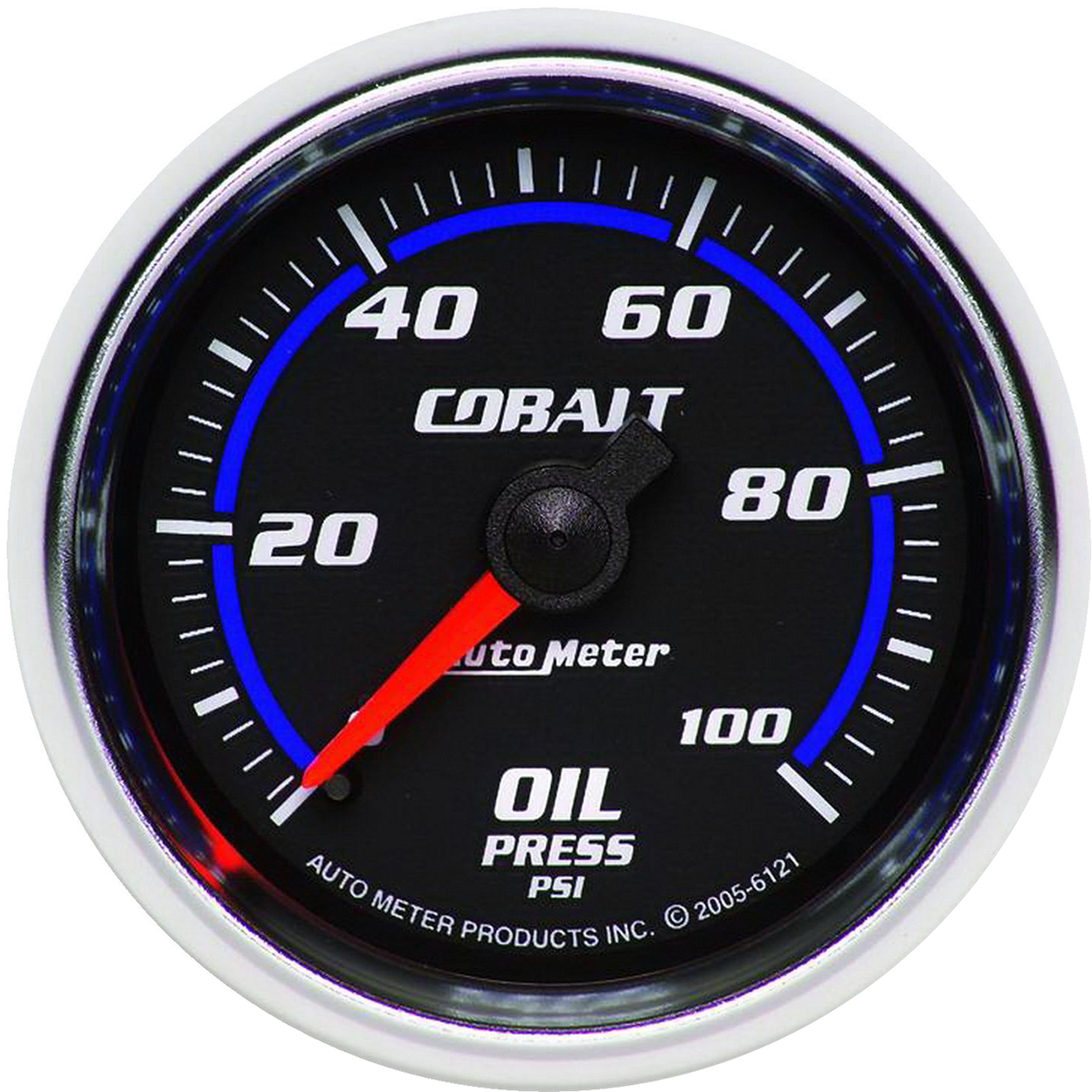 6121 AutoMeter Cobalt 2-1/16" 0-100 PSI Mechanical Oil Pressure Gauge