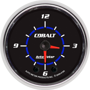 6185 Auto Meter Cobalt 2 1/16" Quartz Clock 12 volt or 16 volt