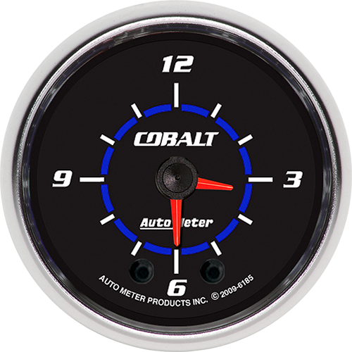 6185 Auto Meter Cobalt 2 1/16" Quartz Clock 12 volt or 16 volt