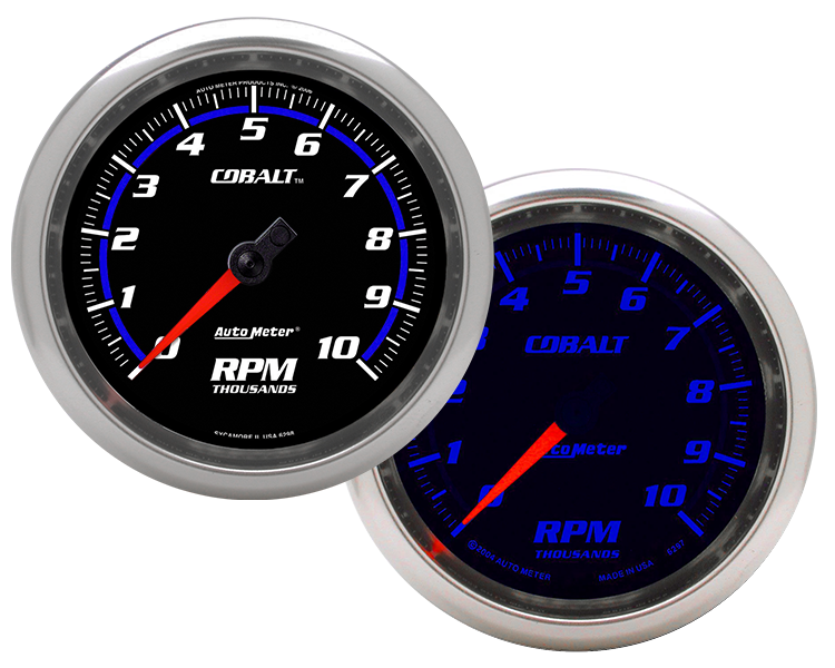 6297 Auto Meter Cobalt 3-3/8" In-Dash Tachometer (0-10,000 RPM)