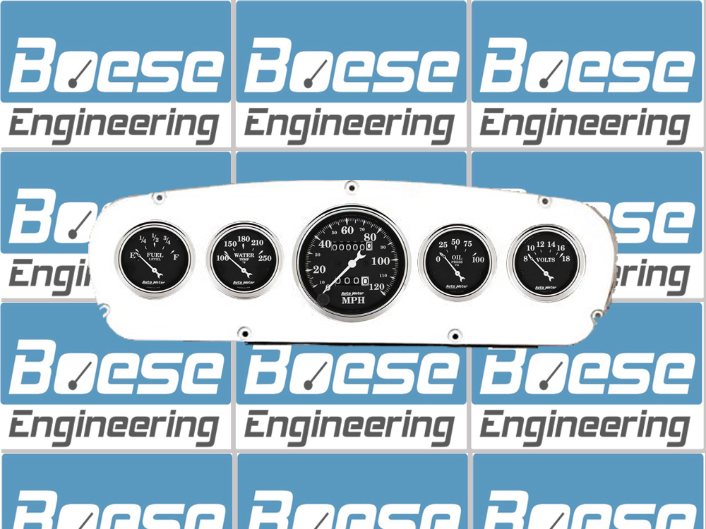 1965-1966 Ford Custom Cab Truck Aluminum Gauge Panel w/ Auto Meter Street Rod Series Gauges - Image 7