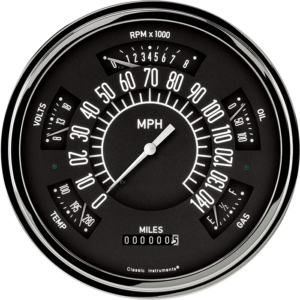 1949-1950 Ford Car Black Direct Fit Package By Classic Instruments