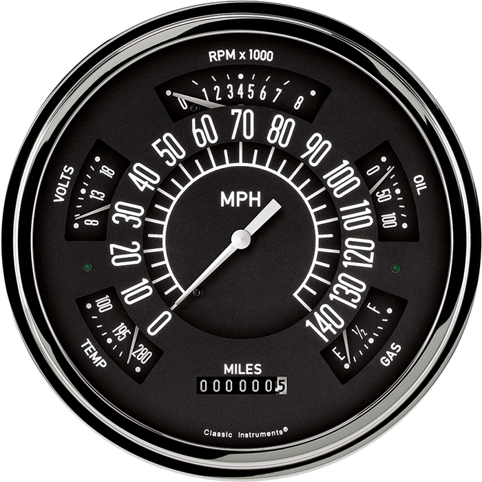 1966-1977 Ford Bronco Black Direct Fit Package By Classic Instruments